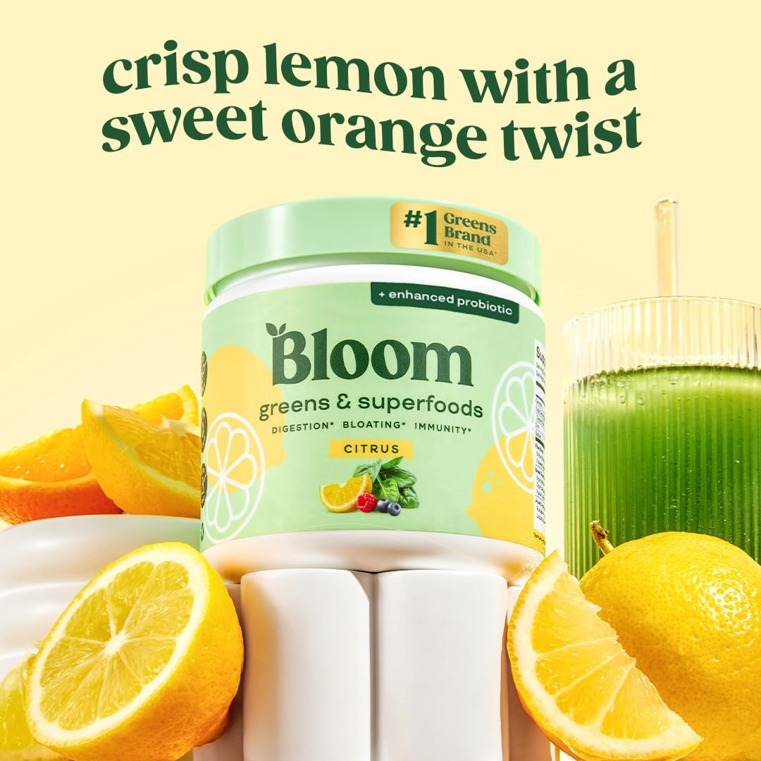 Bloom Super Greens Gummies and Greens Powder Citrus Bundle