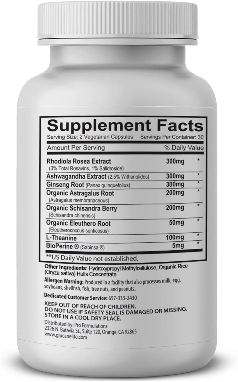 Pro Formulations MD Adaptogen Elite - Synergistic Blend - 60 vcaps - Balances Cortisol & Natural Energy - Enhanced with Rhodiola, Ashwagandha, Astragalus, Schisandra, Eleuthero, L-Theanine