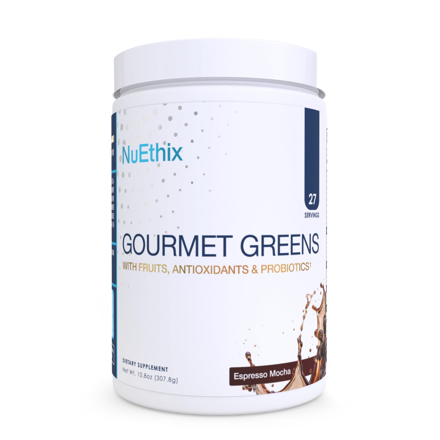 NuEthix Formulations Gourmet Greens Drink Powder Dietary Supplement with Fruit and Vegetable Superfoods and Probiotics, Berry, 30 Servings