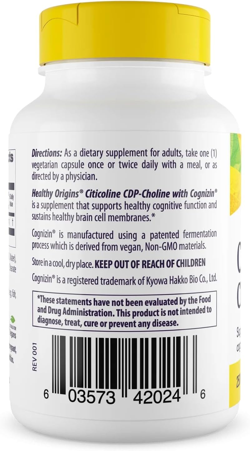 Healthy Origins Cognizin Citicoline 250 mg, 60 Veggie Caps