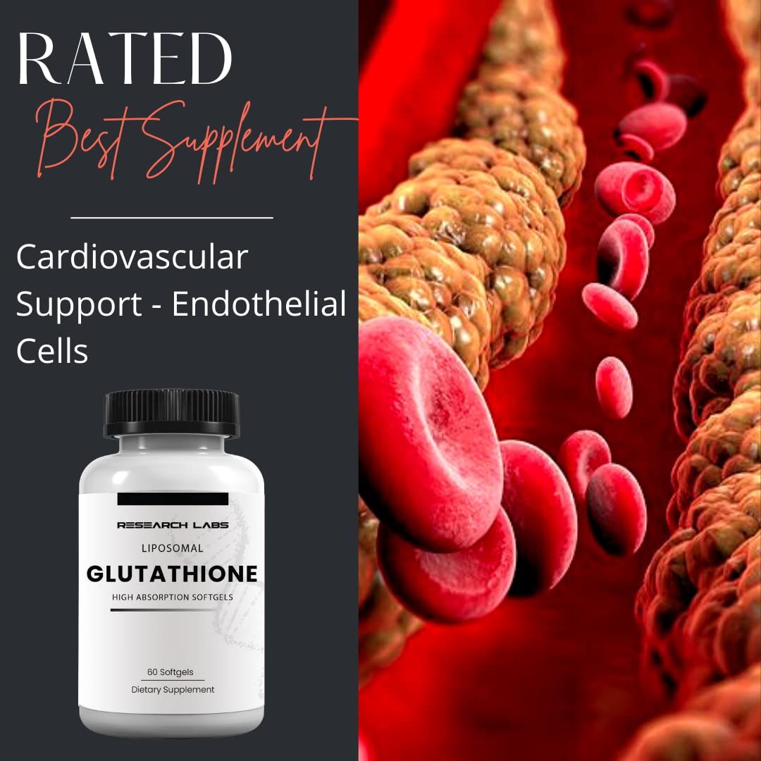 Research Labs Liposomal Glutathione Supplement w/Gluta-IV™, 100x Enhanced Absorption Over Powder Glutathione. 2 Fer 1 Ad, 120 Total Liposomal Softgels