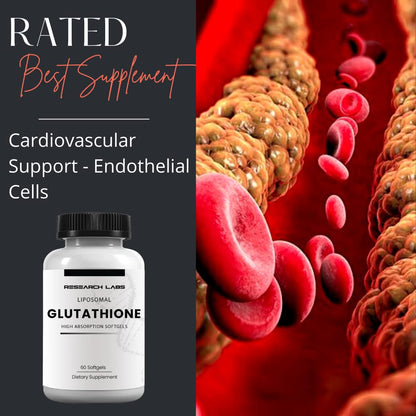 Research Labs Liposomal Glutathione Supplement w/Gluta-IV™, 100x Enhanced Absorption Over Powder Glutathione. 2 Fer 1 Ad, 120 Total Liposomal Softgels