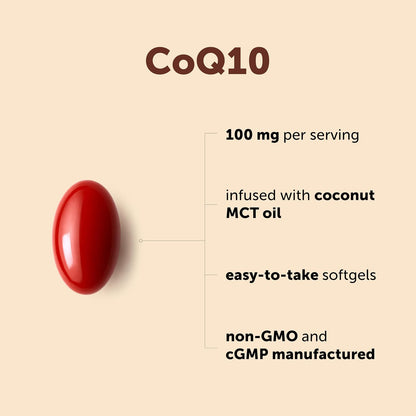 Micro Ingredients CoQ10 100 mg Per Serving, 240 Softgels | Coenzyme Q10 (Ubiquinone) Supplement | Made with MCT Oil | Non-GMO, Gluten Free