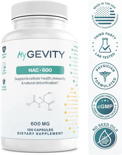 NAC 600mg – Zero fillers, Potency Verified, Physician Formulated N-Acetyl Cysteine – Vegan, No Seed Oils, Non-GMO, cGMP Made in USA – 120 Capsules