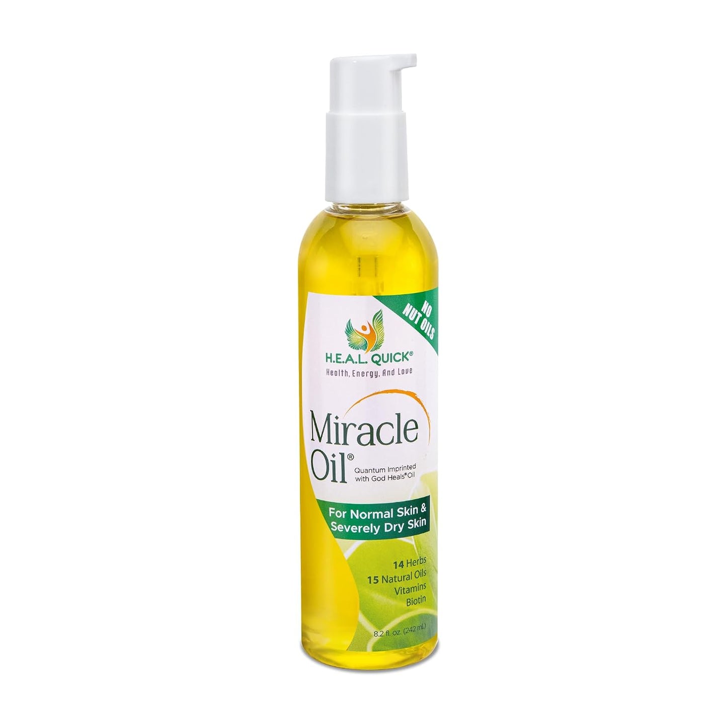 Century Systems H.E.A.L. QUICK Oil - 8.2 oz | Includes 14 Herbal Extracts, 15 Natural Oils, Vitamins A, D3 & E + Biotin - For Normal & Severely Dry Skin