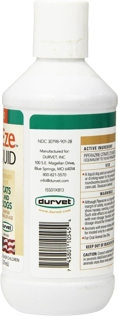 Durvet WormEze Liquid Canine & Feline Antihelmintic, 8 oz (Pack of 2)