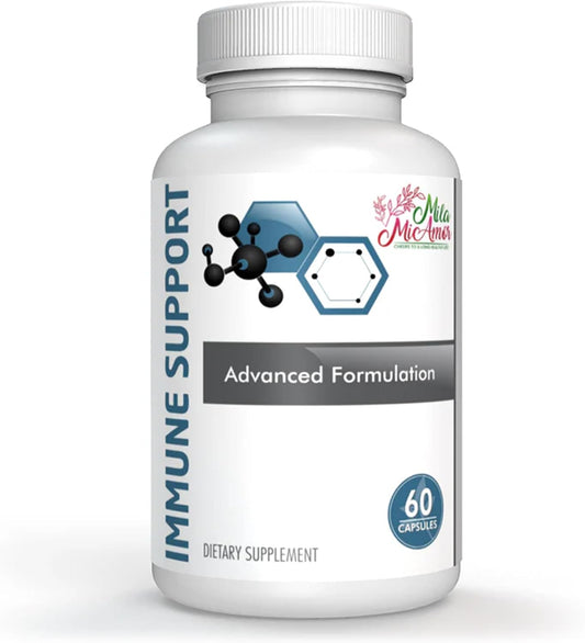 Mila Miamor Immune Support Supplement with Vitamins C, E, Minerals & Herbal Complex – Antioxidant & Detox Support – 60 Capsules for Year-Round Immunity