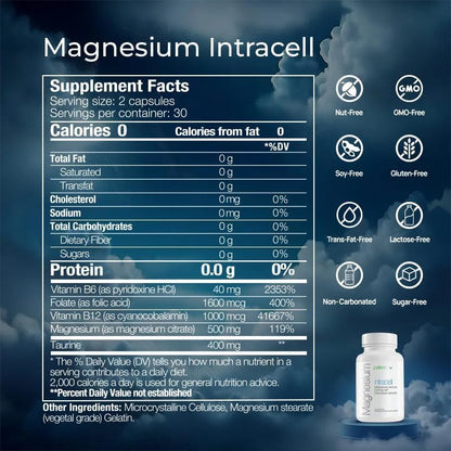 Premium Magnesium INTRACELL - 500 mg - 120 Capsules (2-Pack)