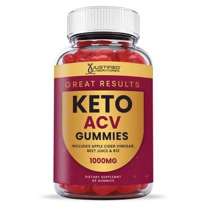 Justified Laboratories (2 Pack) Great Results Keto ACV Gummies 1000MG