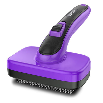 WOPQAEM Dogs Cats Self Cleaning Slicker Brush for Shedding & Grooming Any Breed 