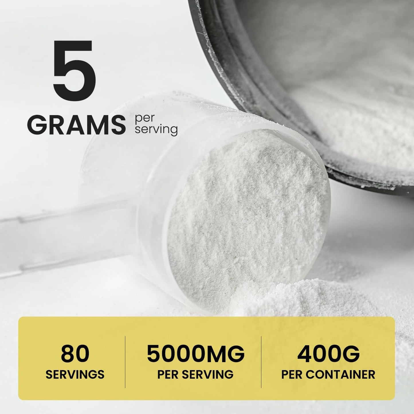 UpNourish Micronized Creatine Monohydrate Powder 400 G - Unflavored Vegan for Pre Workout, Muscle Building Pure Women and Men Instantized Supplement, 80 Servings 14.1096 Ounce