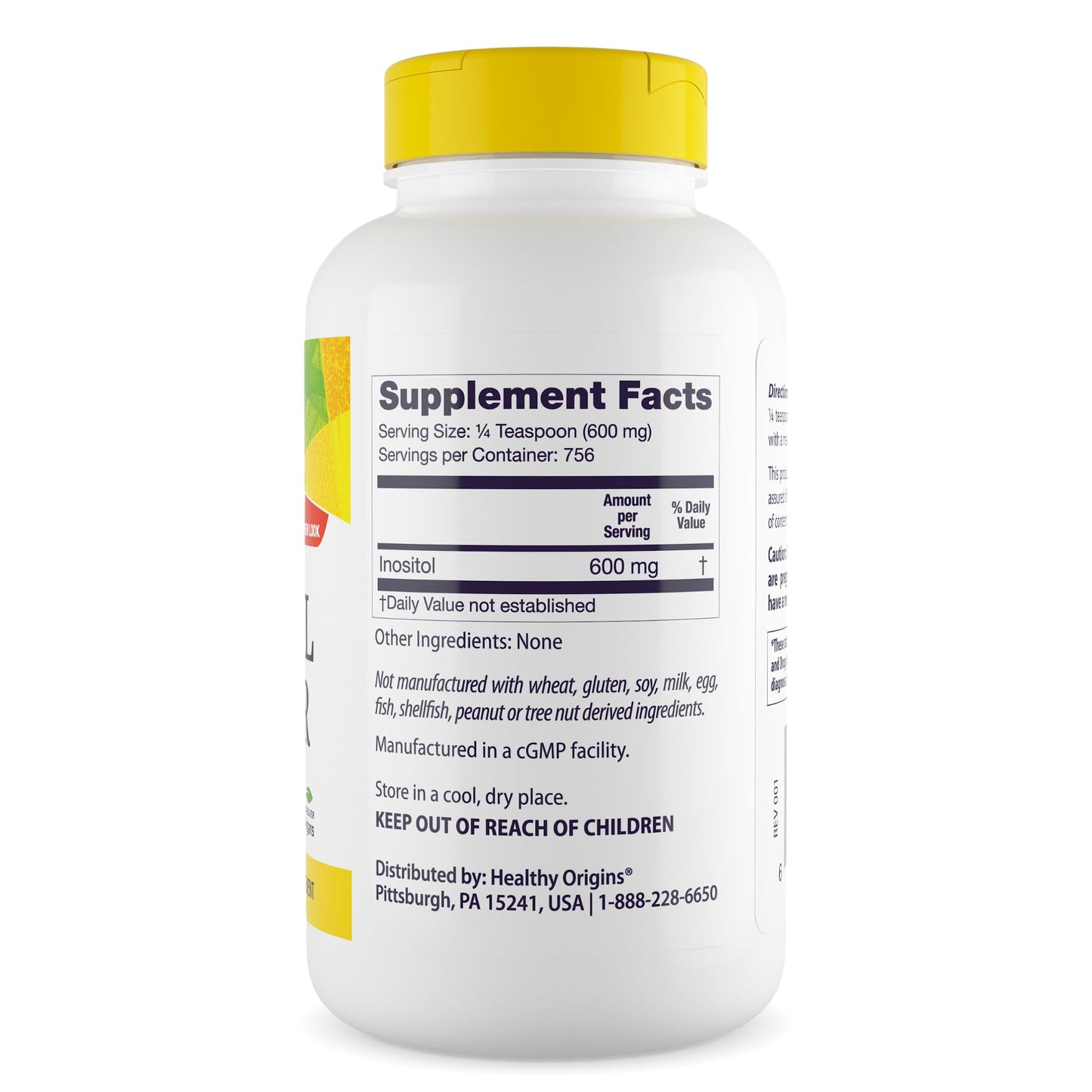 Healthy Origins Inositol Powder, Vitamin B8, 56.7g (2 Oz)