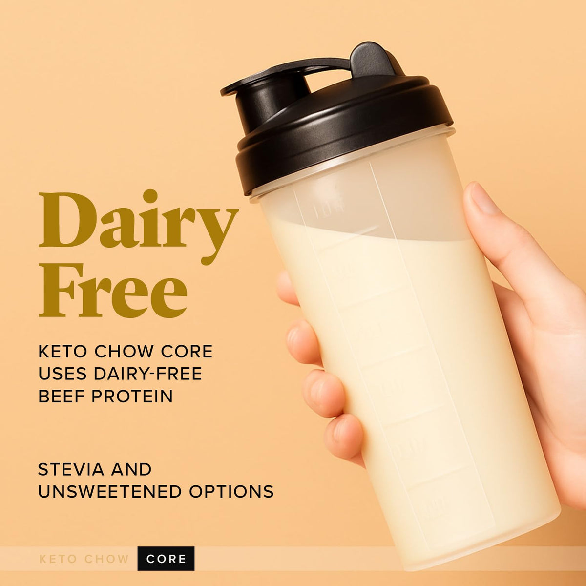 Keto Chow Chocolate CORE with Stevia Meal Replacement Shake Powder, 1 Meal