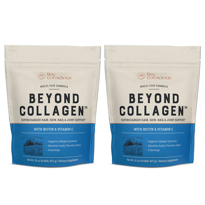 Live Conscious Collagen Peptides Powder - Naturally-Sourced Hydrolyzed Collagen Powder - Hair, Skin, Nail, and Joint Support - Type I & III Grass-Fed Collagen Supplements for Women and Men - 16oz