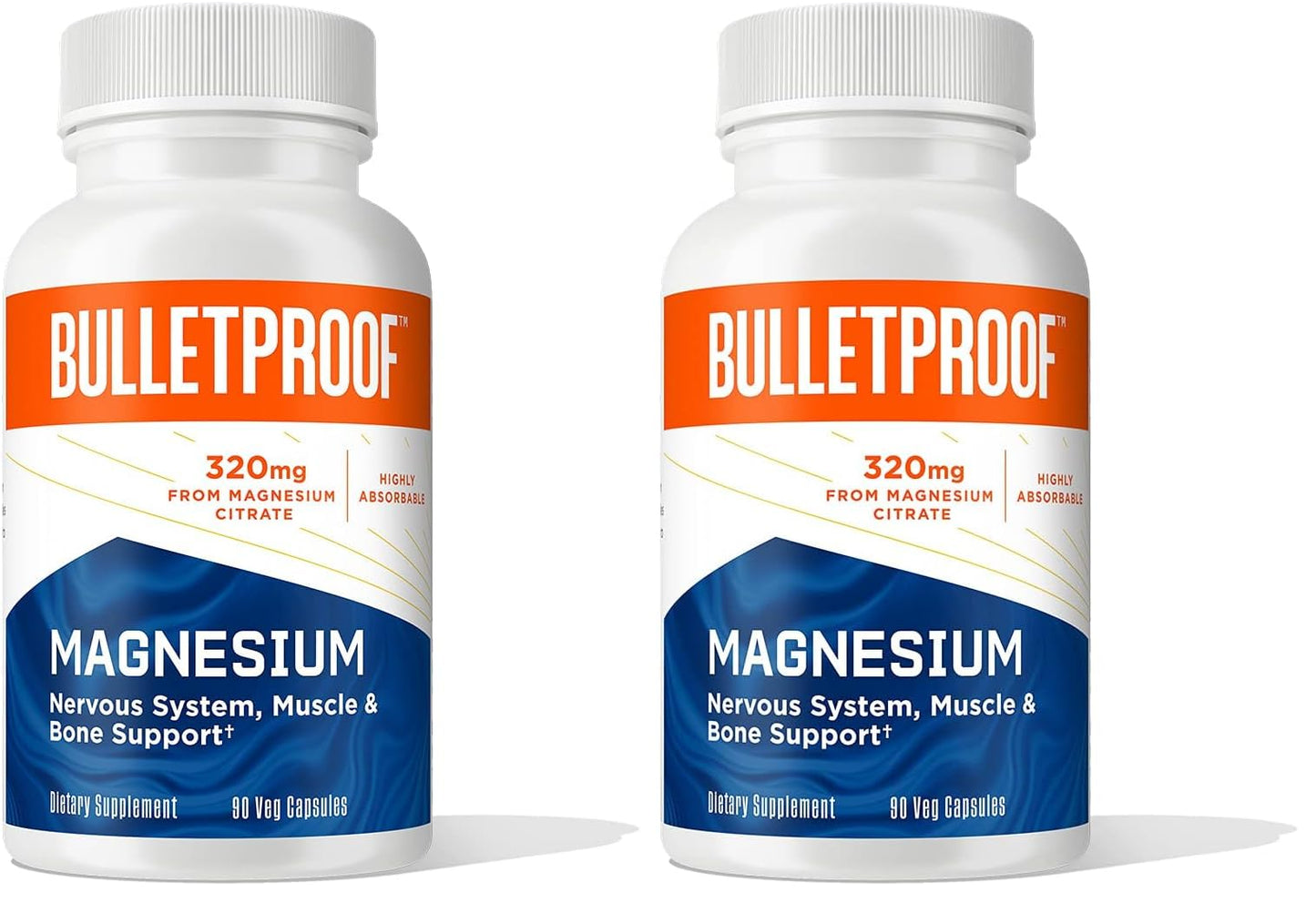 Bulletproof Magnesium Capsules, 90 Count, Supplement for Nervous System, Muscle and Bone Support