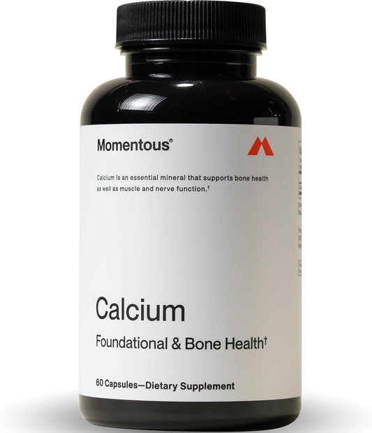 Momentous Calcium with DimaCal Supplement - 250 mg Capsules for Foundational & Bone Health Support - NSF Certified for Sport - Gluten-Free - 60 Servings