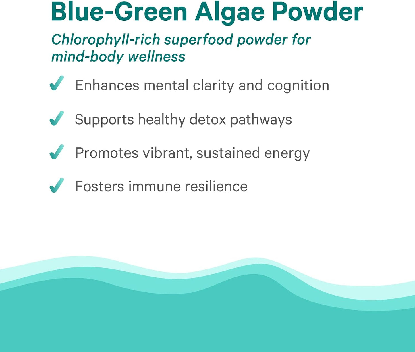 PURE SYNERGY Blue-Green Algae Powder | Superfood Powder with Chlorophyll | Organic AFA Blue Green Algae Supplement | Supports Energy, Mental Clarity, and Detoxification (3.2 oz.)