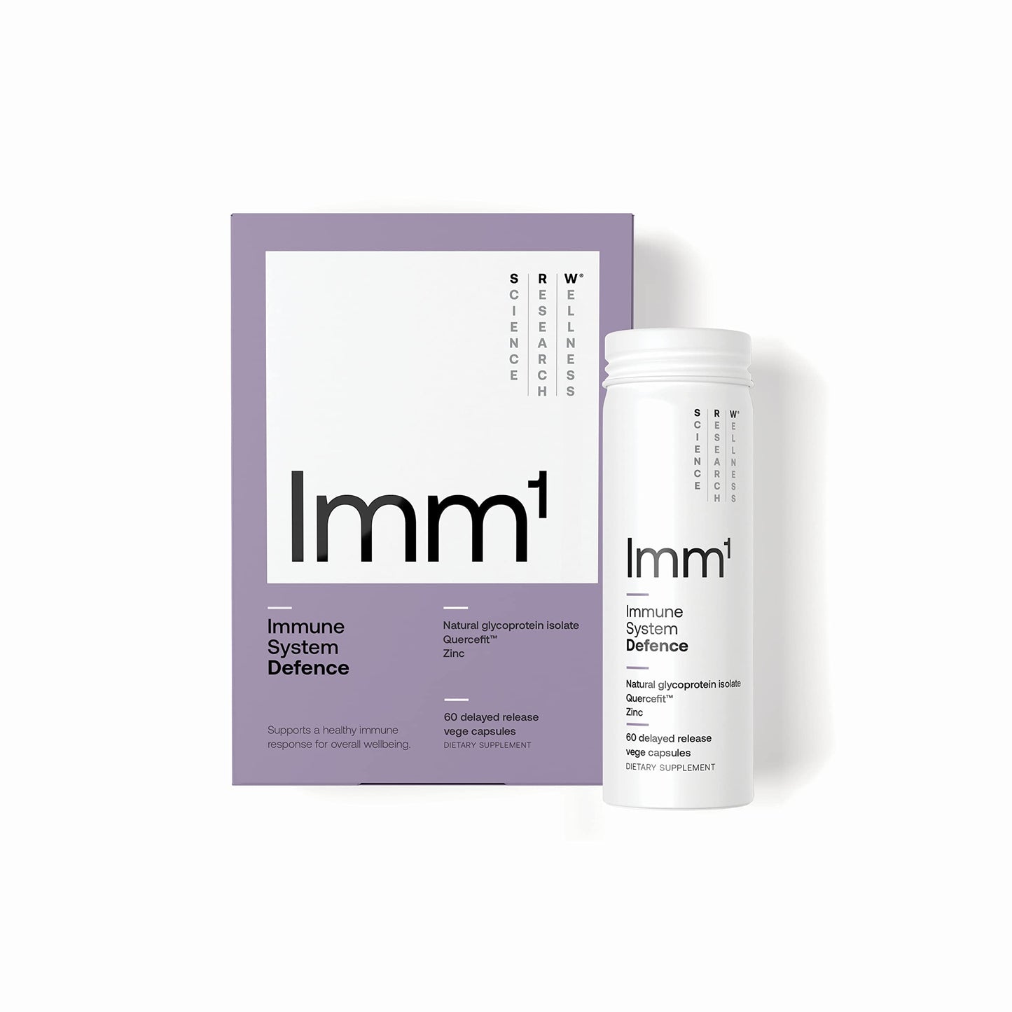 SRW Imm¹ Defence | Supports Immune System Health | 60 Vege Capsules | Supplement for Immune Response | Contains Natural Glycoprotein Isolate (Muno-IgY™) and Quercetin