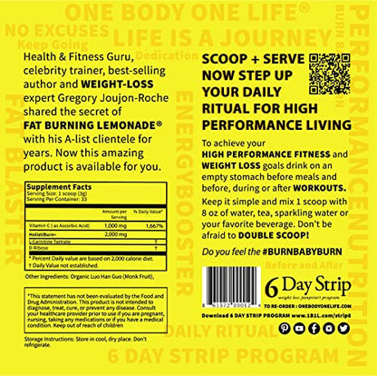 Fat Burning Lemonade Stimulant Free Weight Loss and Energy Drink Mix for Women & Men