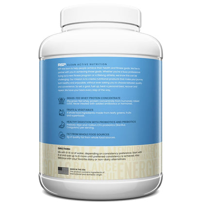 TrueFit Grass-Fed Whey Protein Powder + Fiber & Probiotics, Vanilla Shake | 25g Gut Healthy Protein with Fiber, Probiotics & Non-GMO Superfoods for Complete Meal Replacement Shake with Nothing Fake