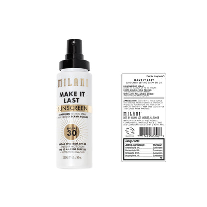 Milani Make It Last Sunscreen - Sunscreen Setting Spray with SPF 30 - Makeup Primer