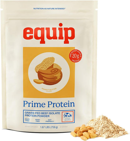 Equip Foods Peanut Butter (x2) & Chocolate (x2) Prime Protein Powder - Grass-Fed Isolate Beef Protein Powder - Paleo and Gluten Free - Helps Build and Repair Tissue