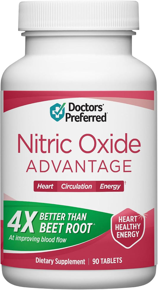 DOCTORS' PREFERRED Nitric Oxide Supplement - Better Than Beet Roots, 90ct | Blood Flow Support and Energy | For Men and Women | Nitric Oxide Advantage