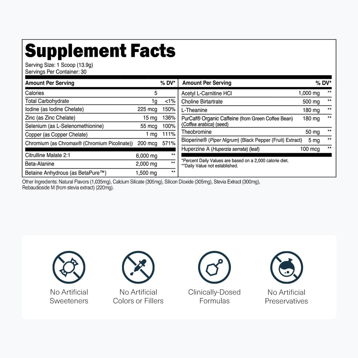 Transparent Labs Lean Pre-Workout Powder (30 Servings, Blue Raspberry) & BCAA Glutamine (30 Servings, Strawberry Lemonade)