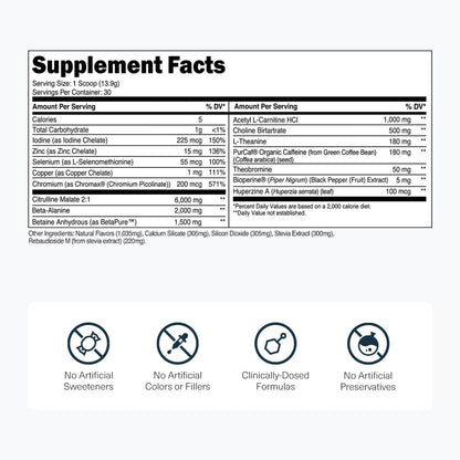 Transparent Labs Lean Pre-Workout Powder (30 Servings, Blue Raspberry) & BCAA Glutamine (30 Servings, Strawberry Lemonade)