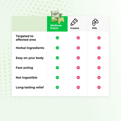 Wellnee Original Herbal Knee Patch - Wellknee Plaster for Knee Support & Muscle Pain - Maximum Strength for a Temporary Relief - Adhesive Heat Patches Made with Natural Herbs for Wellness (10 Pads (Pack of 1))