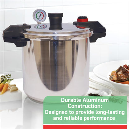 T-fal Pressure Cooker Aluminum Pressure Canner, 22 Quart, 3 PSI Settings, Cookware