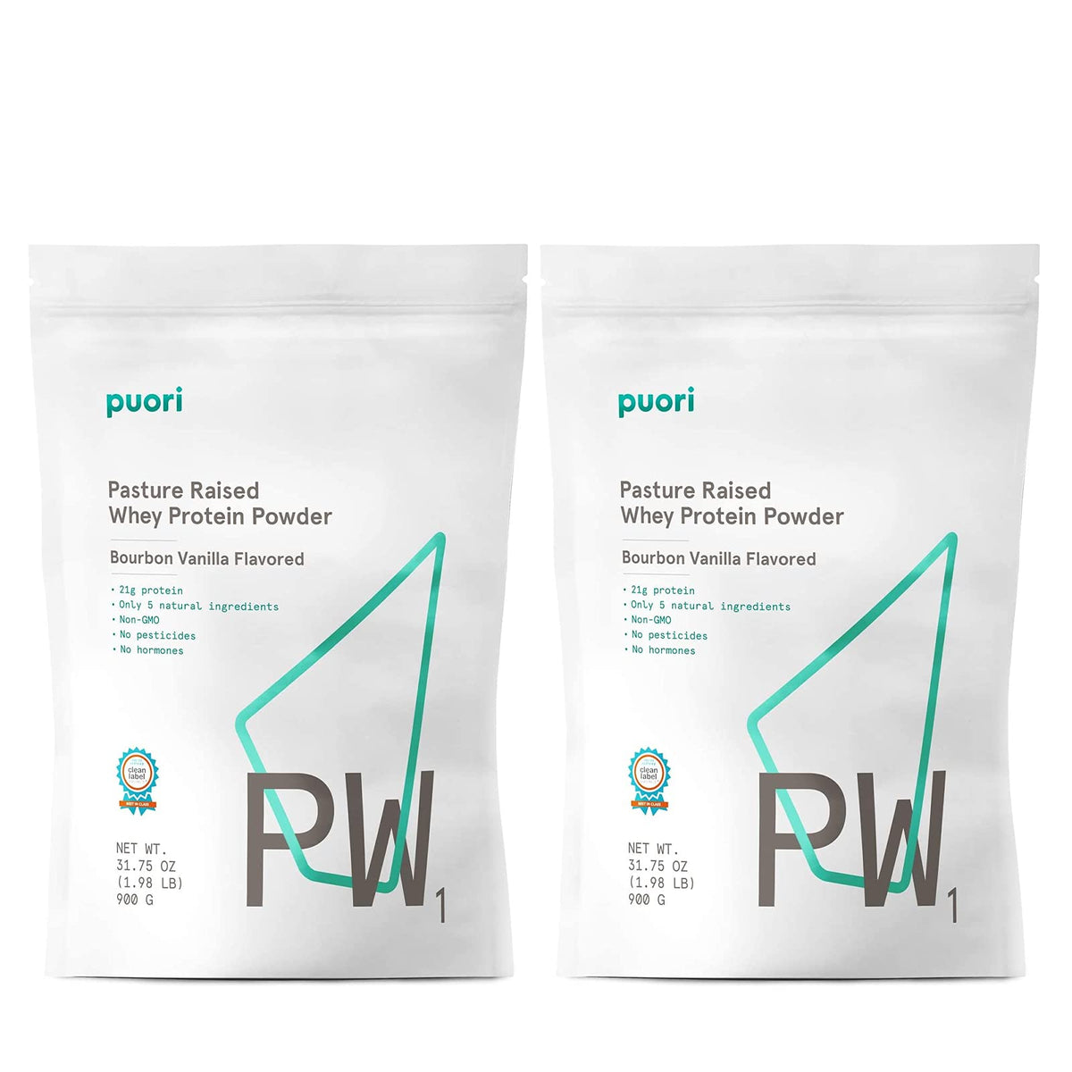 Puori Whey Protein Powder - Bourbon Vanilla - PW1 Pasture Raised, Grass-Fed & Non-GMO 