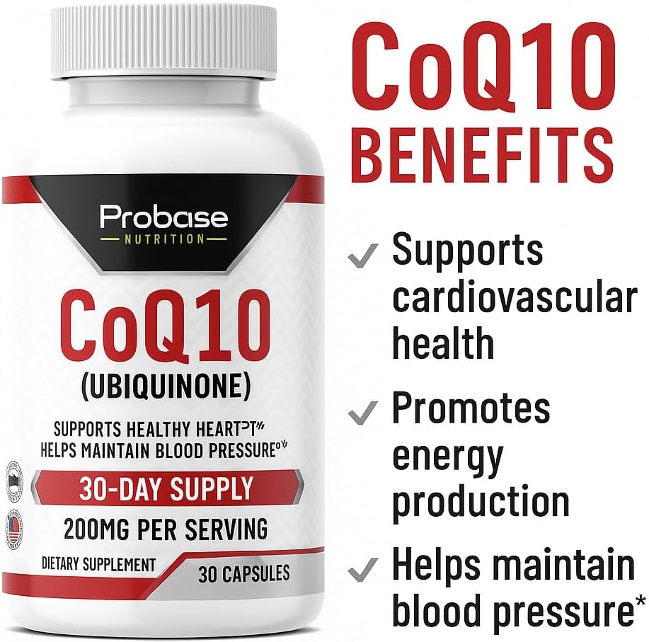 Probase Nutrition CoQ10 (Ubiquinone) 30 Capsules 30-Day Supply