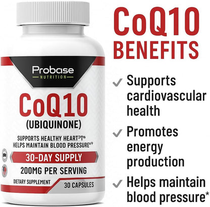 Probase Nutrition CoQ10 (Ubiquinone) 30 Capsules 30-Day Supply