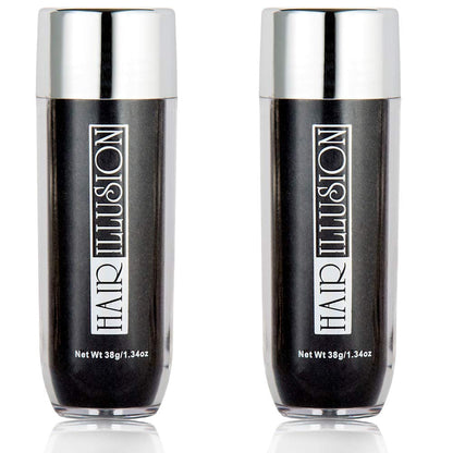 Hair Illusion 100% Natural Human Hair Fibers Not Synthetic for Men and Women, Premium Hair Building Formulation, Large, 38 g Bottle, Jet Black