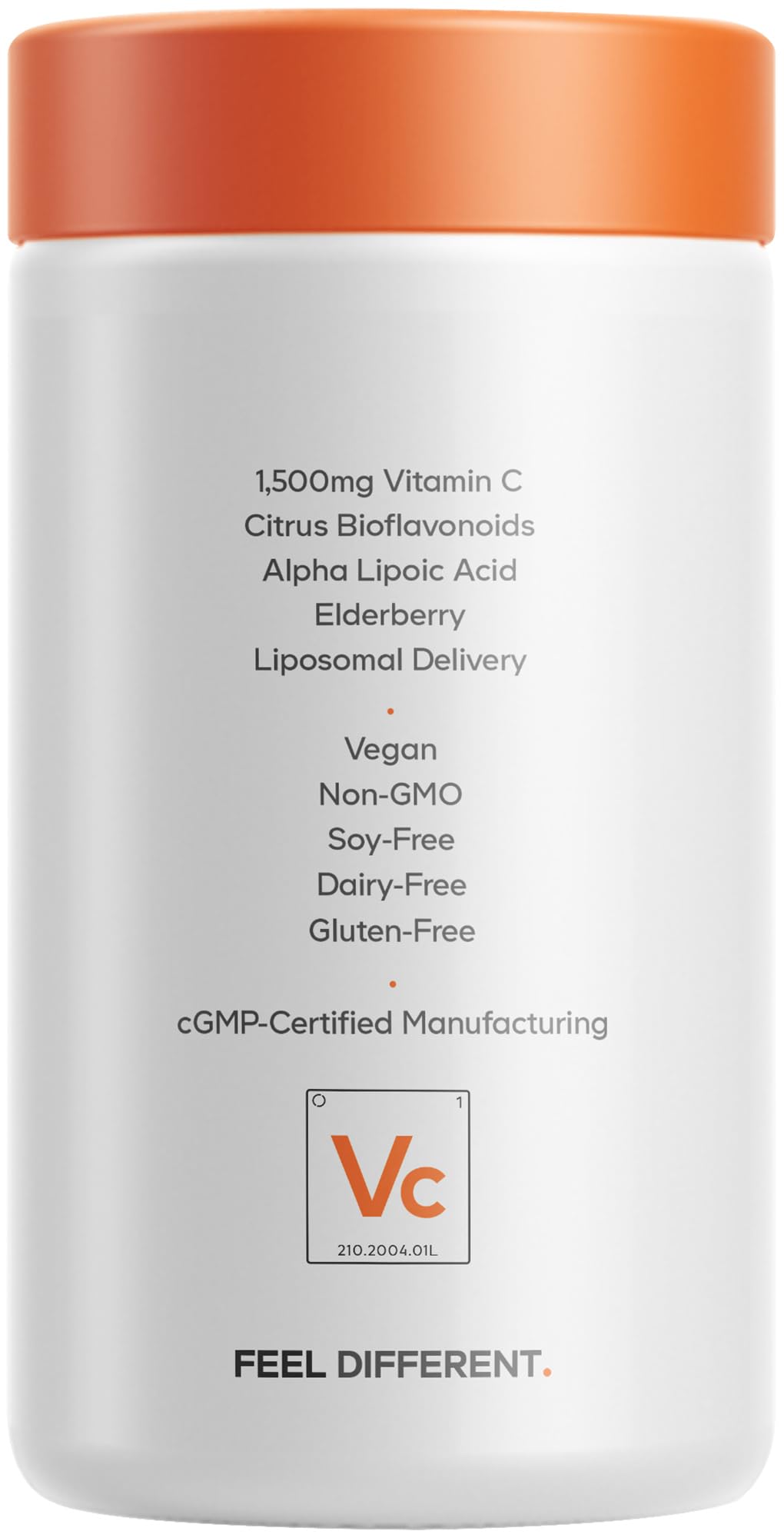 Codeage Liposomal Vitamin C 1500mg with Zinc, Elderberry, Citrus Bioflavonoids Grapefruit, Lemon, Orange Powder, Quercetin & Rose Hips Fruit – Vegan Supplement - Non-GMO, Vegan Pills, 180 Capsules