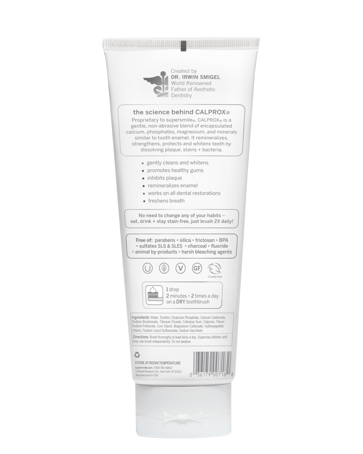 Supersmile Original Mint Whitening Toothpaste, 8 Oz, Whitens 6 Shades