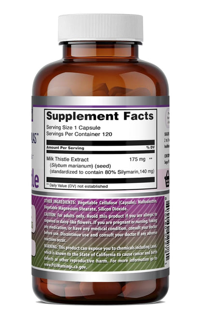 Amazing Formulas Milk Thistle Supplement | 175 Mg per Serving | 120 Capsules | Non-GMO | Gluten-Free | Made in USA