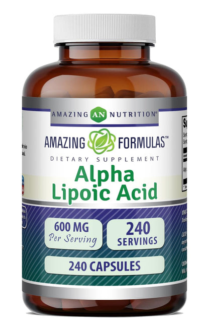 Amazing Formulas Alpha Lipoic Acid | 600 Mg Per Serving Supplement | Capsules | Non-GMO | Gluten Free | Made in USA (1 Pack | 120 Count)