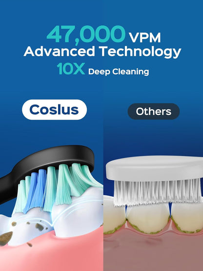 COSLUS Water Dental Flosser Teeth Pick: Portable Cordless Oral Irrigator 300ML Rechargeable and Electric Toothbrush for Adults Kids Wireless Rechargeable Tooth Brush