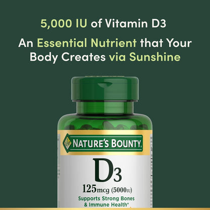 Nature's Bounty Immune Health Vitamin D3 5000 iu, Rapid Release 400 Softgels