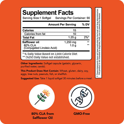 Vitamin Bounty CLA 1250mg - Conjugated Linoleic Acid, CLA for Women and Men, CLA Pills