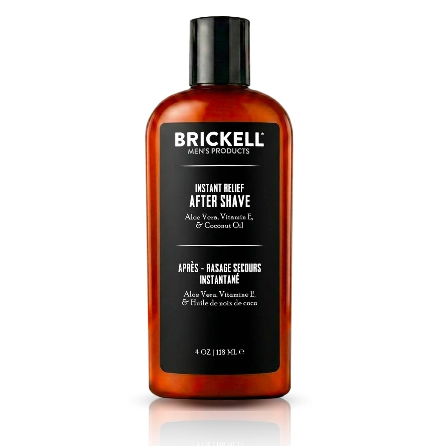 Brickell Men's Instant Relief Aftershave for Men, Soothing After Shave Balm to Prevent Razor Burn, With Aloe, Vitamin E, and Hyaluronic Acid, 4 Ounce, Scented