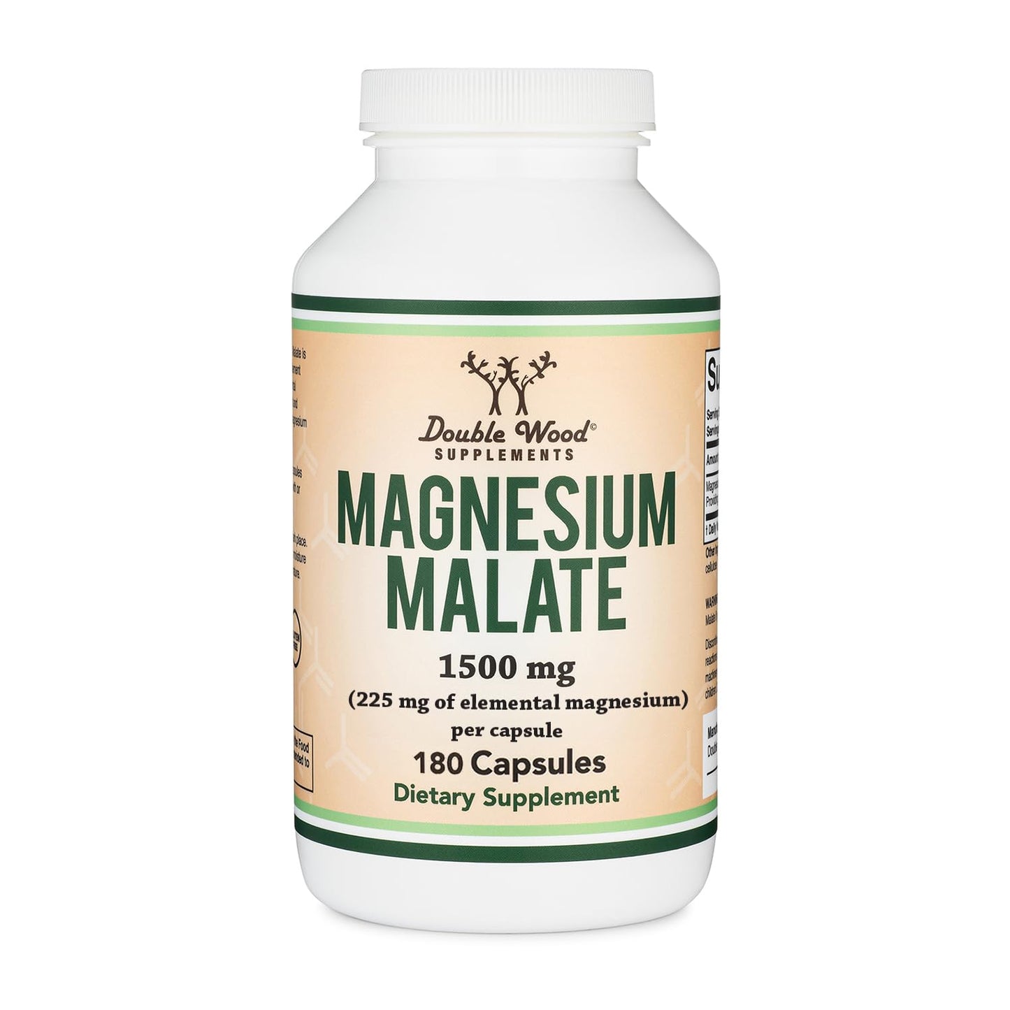 Magnesium Malate Capsules (420 Count) - 1,500mg Per Serving (Magnesium Bonded to Malic Acid), Third Party Tested, Vegan Friendly, Gluten Free by Double Wood Supplements