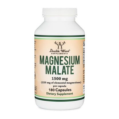 Magnesium Malate Capsules (420 Count) - 1,500mg Per Serving (Magnesium Bonded to Malic Acid), Third Party Tested, Vegan Friendly, Gluten Free by Double Wood Supplements
