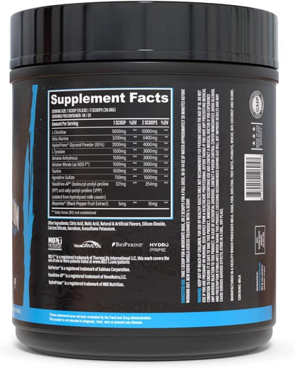 Pump Serum Non Stim Pre-Workout - Fully Loaded Stimulant Free Pre Workout for Extreme Pumps, Vascularity & Muscle Fullness, with L-Citrulline, HydroPrime & Nitrates, Blue Razz, 40 Servings
