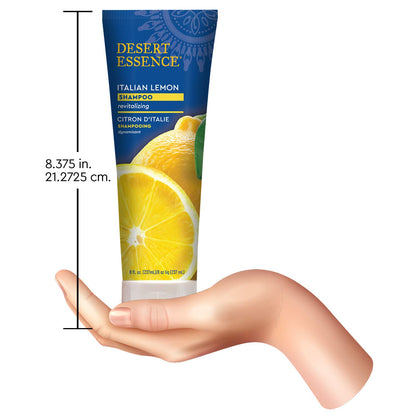 Desert Essence Italian Lemon Clarifying Shampoo with Lemon Peel Oil & Aloe, Vegan, Gluten-Free, No Artifical Fragrances, 8 fl oz