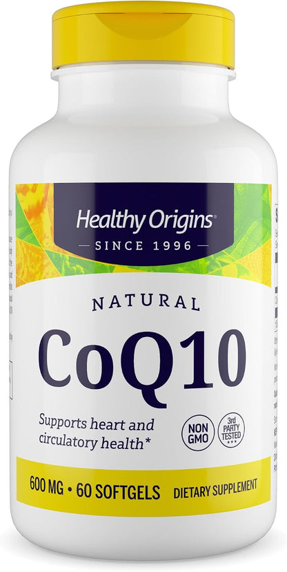 Healthy Origins CoQ10 600 mg, Kaneka Q10, 60 Softgels
