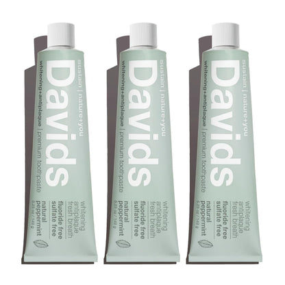 Davids Fluoride Free Toothpaste Teeth Whitening SLS Free Peppermint 5.25oz