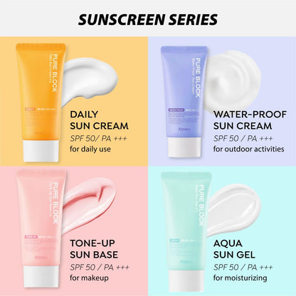 A'PIEU Pure Block Tone Up Sunscreen Base SPF5 50ml | Tone-Up Reef Safe Korean Sunscreen for Makeup Base